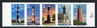 Southeastern Lighthouses Mint Strip of 5 Stamps United States, 2003